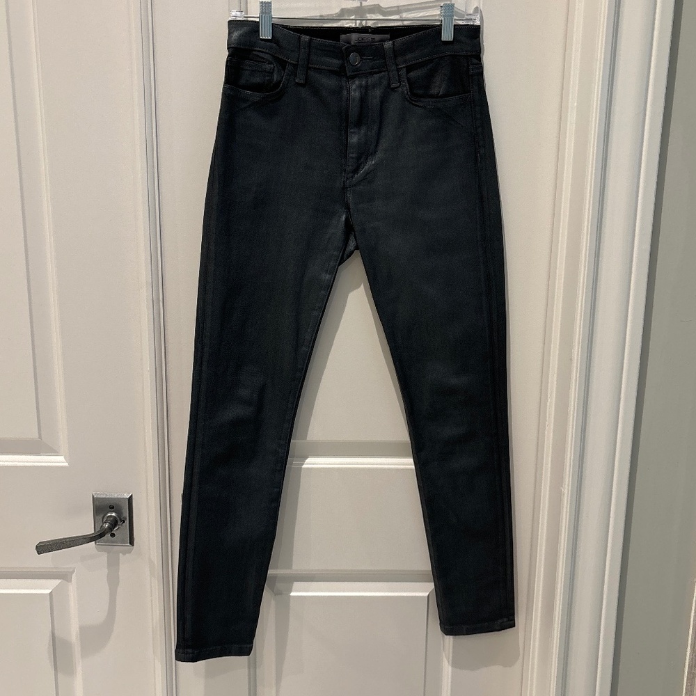 Joe’s Jeans SILVER Ankle Skinny Women's 28 p Waxed Coated Leather Look